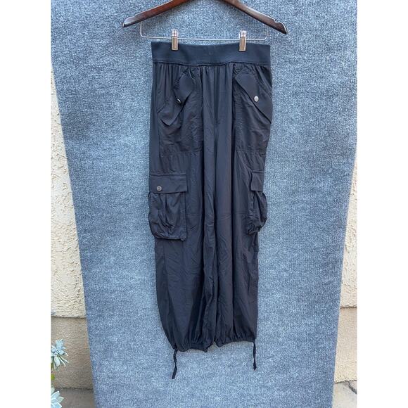 FP Movement Pants Womens Small Black Cargo Drawstring Waist Lightweight Athletic - Picture 1 of 9